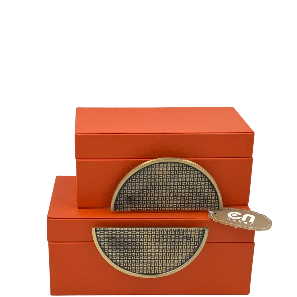 İkili Obje Kutu Hasır Desen