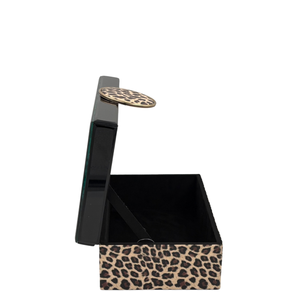 Leoparlı Siyah Dekoratif Kutu