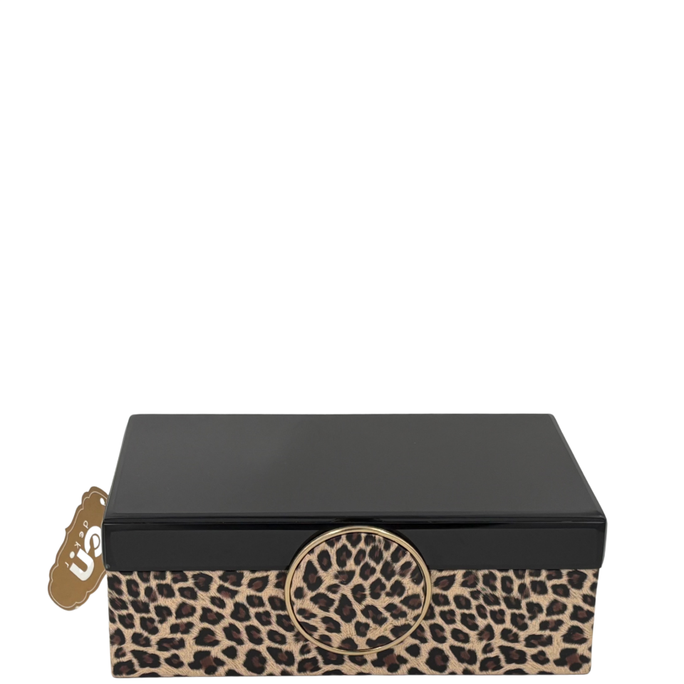 Leoparlı Siyah Dekoratif Kutu