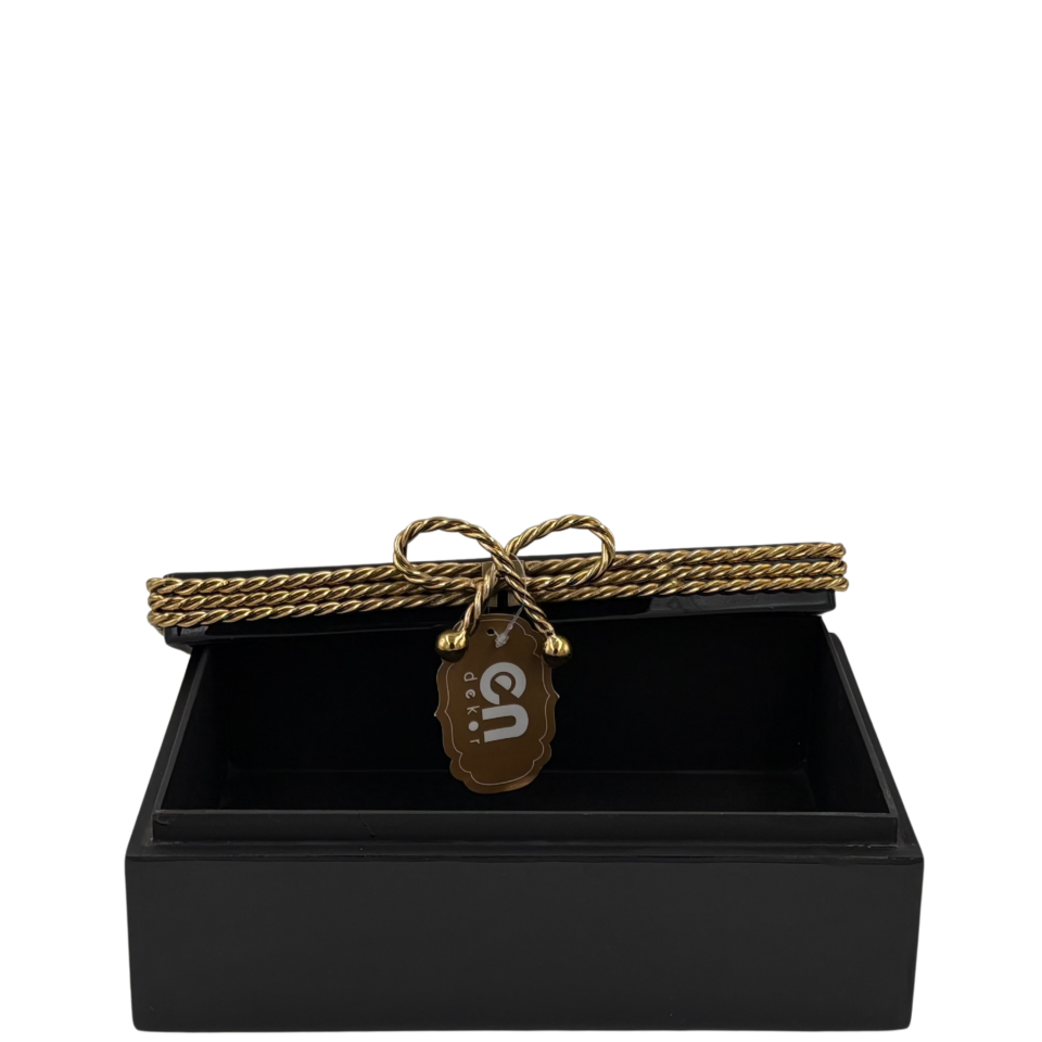 İkili Siyah Gold Detaylı Dekoratif Kutu