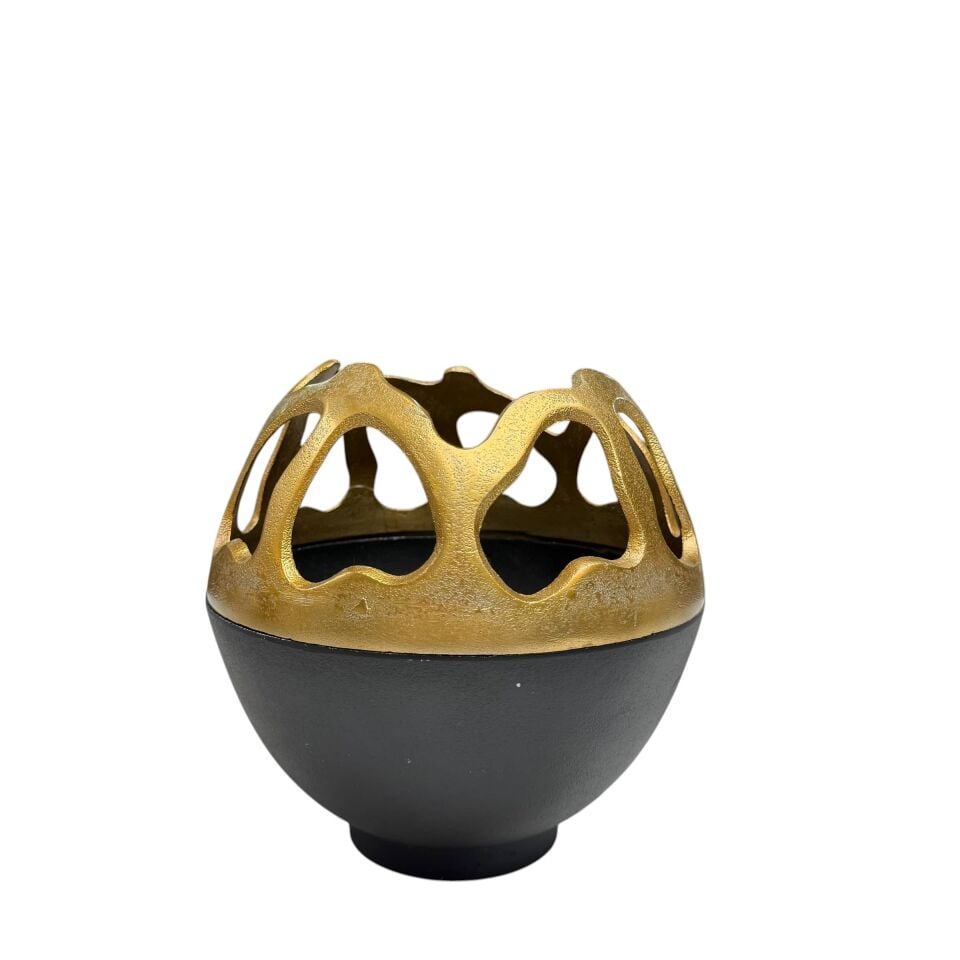 SİYAH GOLD DEKORATİF VAZO