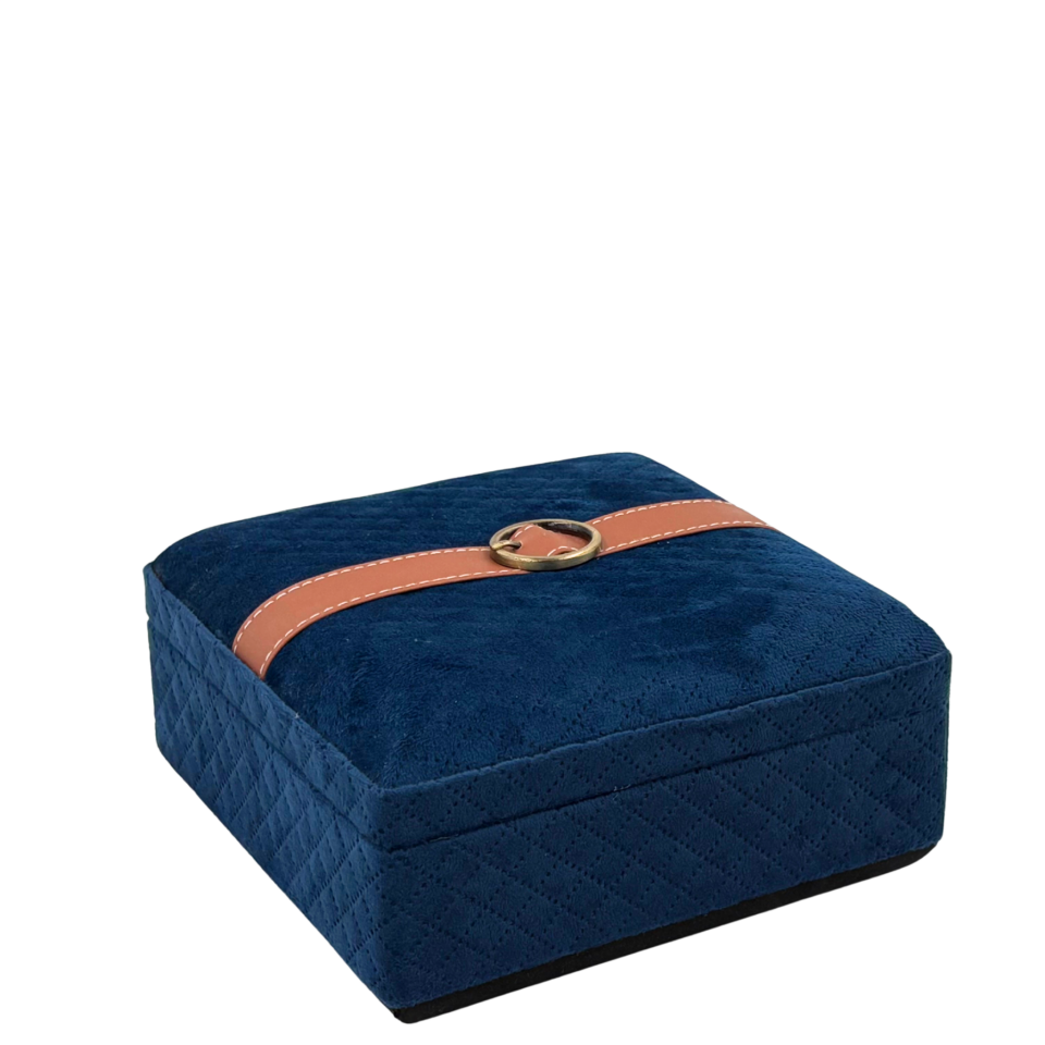 Lacivert Kadife Dekoratif Kutu