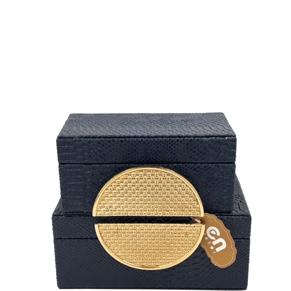İkili Gold Lacivert Dekoratif Kutu