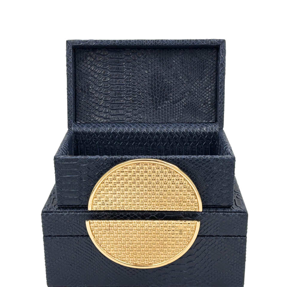İkili Gold Lacivert Dekoratif Kutu