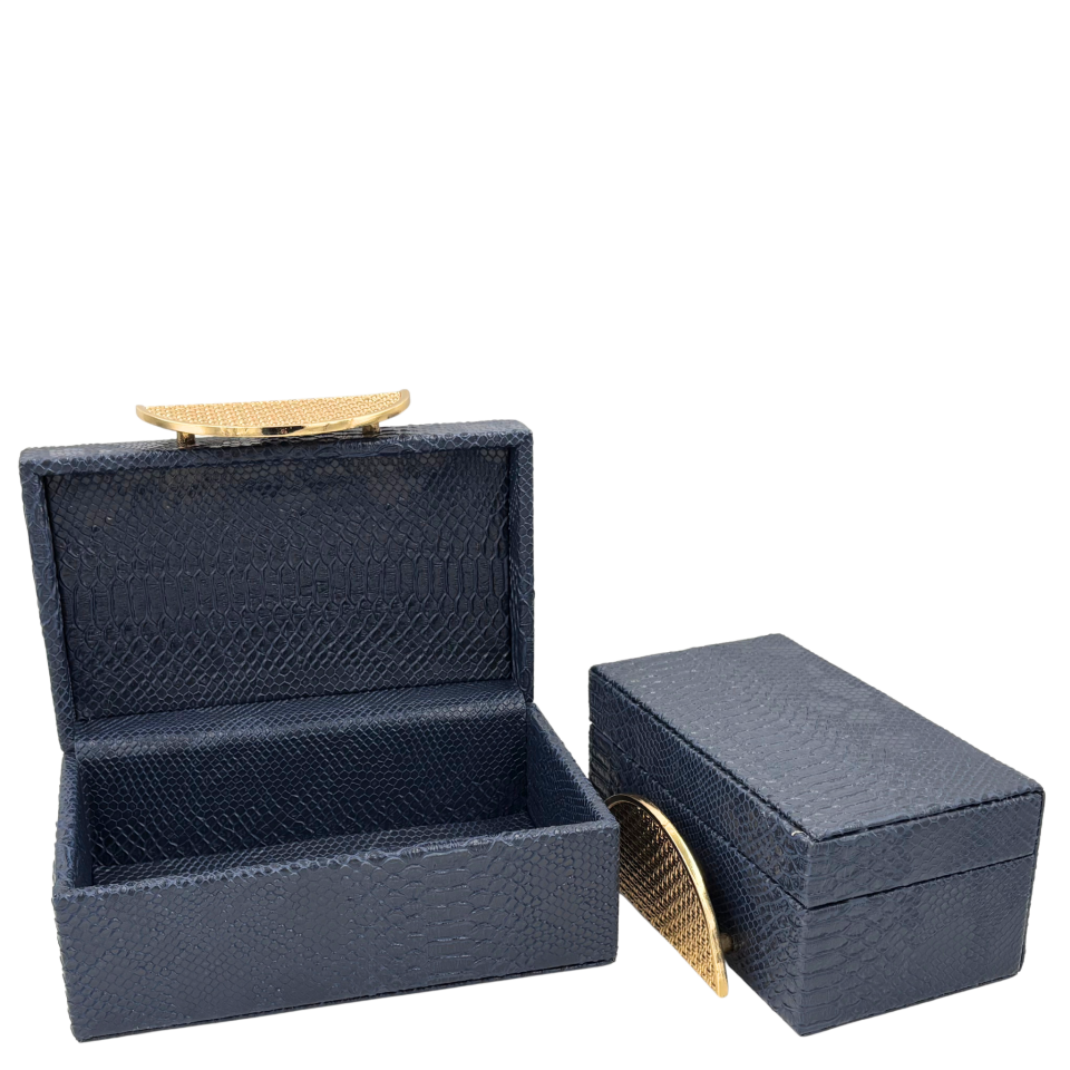 İkili Gold Lacivert Dekoratif Kutu