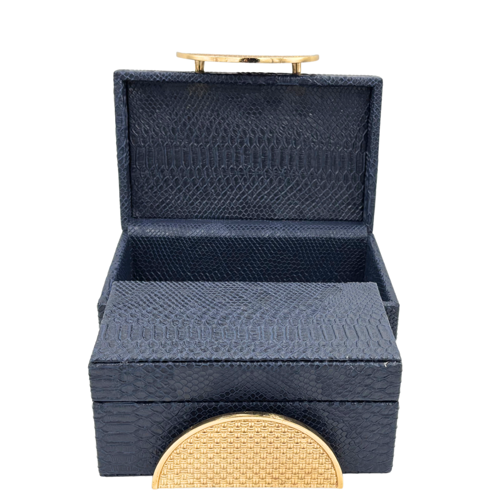 İkili Gold Lacivert Dekoratif Kutu