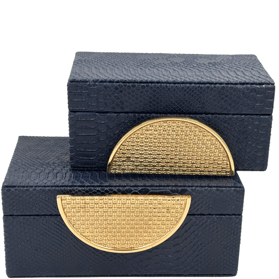 İkili Gold Lacivert Dekoratif Kutu