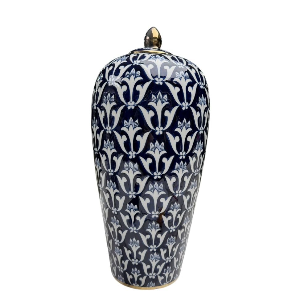 2'li Desenli Kapaklı Porselen Küp