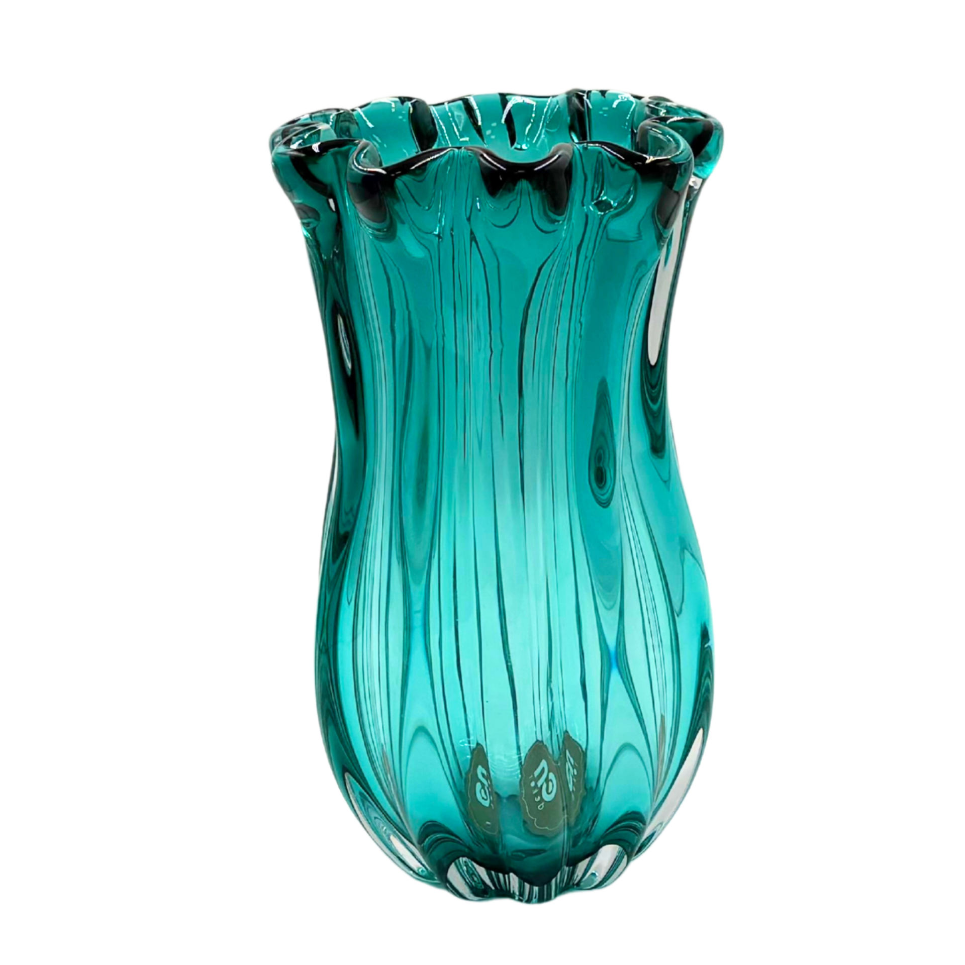 Cam Turkuaz Vazo Büyük
