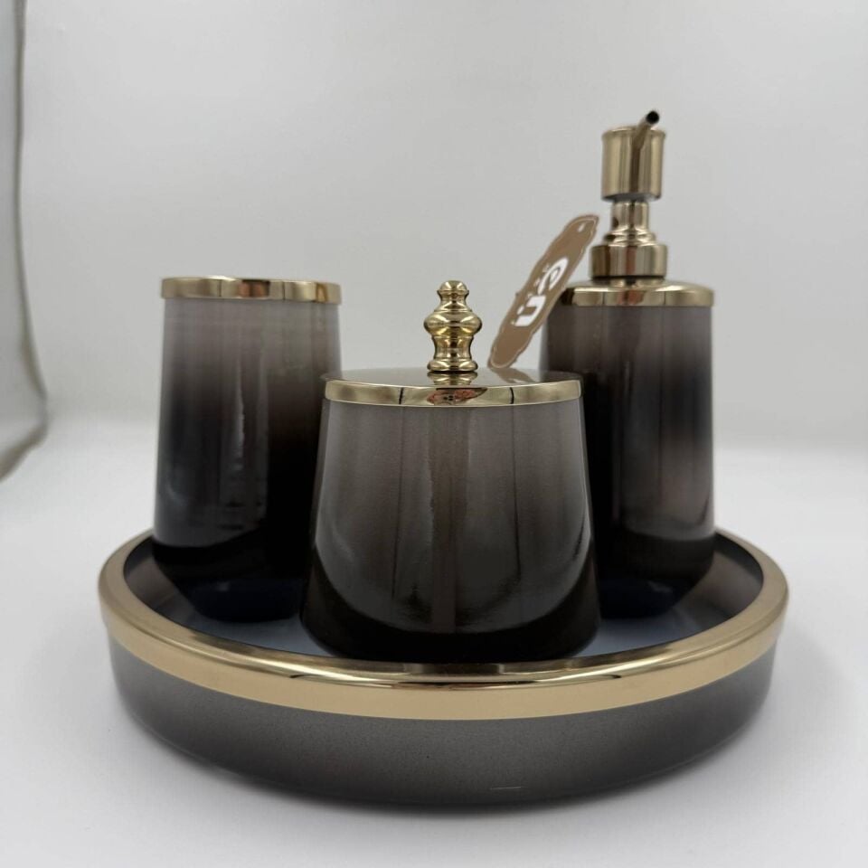 FÜME PİRİNÇ BANYO SETİ 4 PARÇA