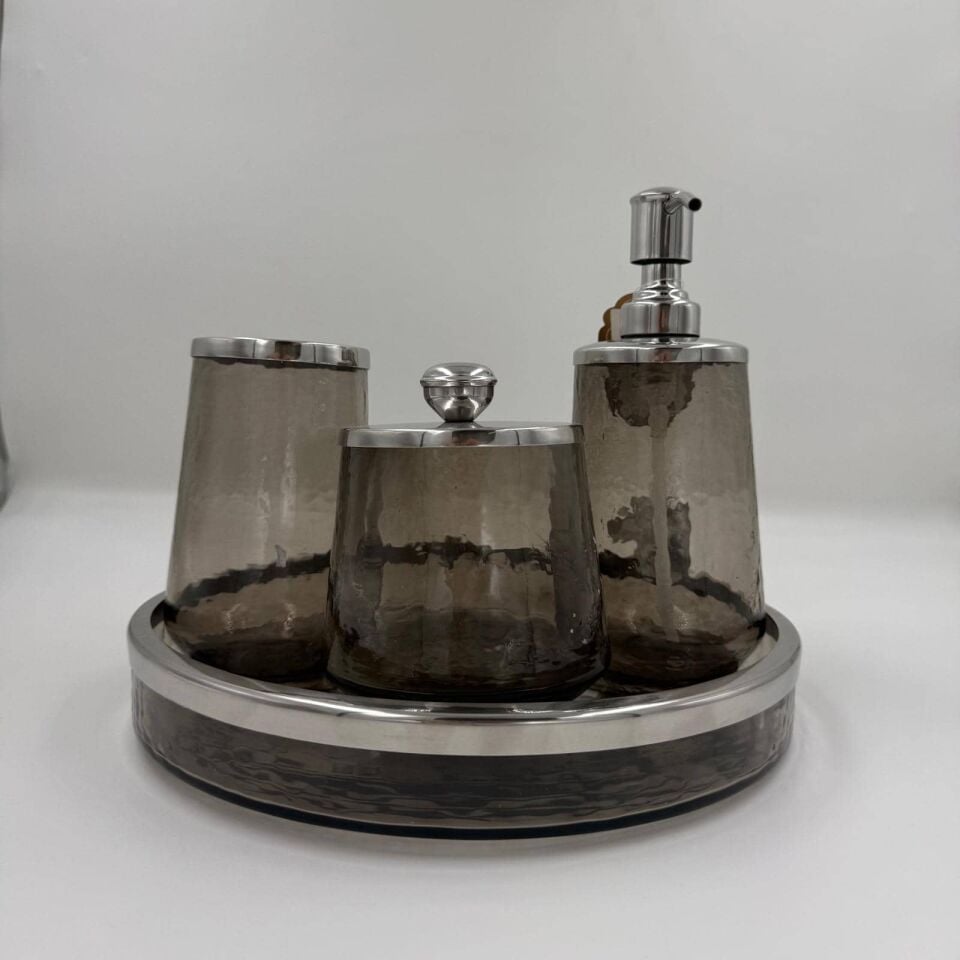 FÜME PİRİNÇ BANYO SETİ 4 PARÇA