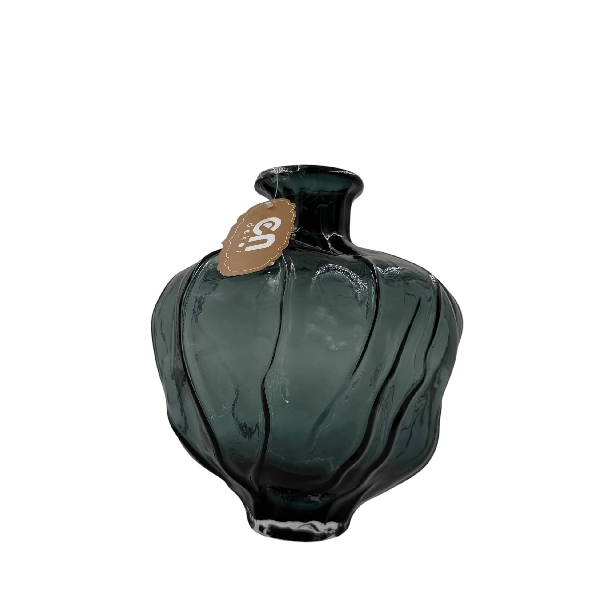DEKORATİF FÜME CAM VAZO