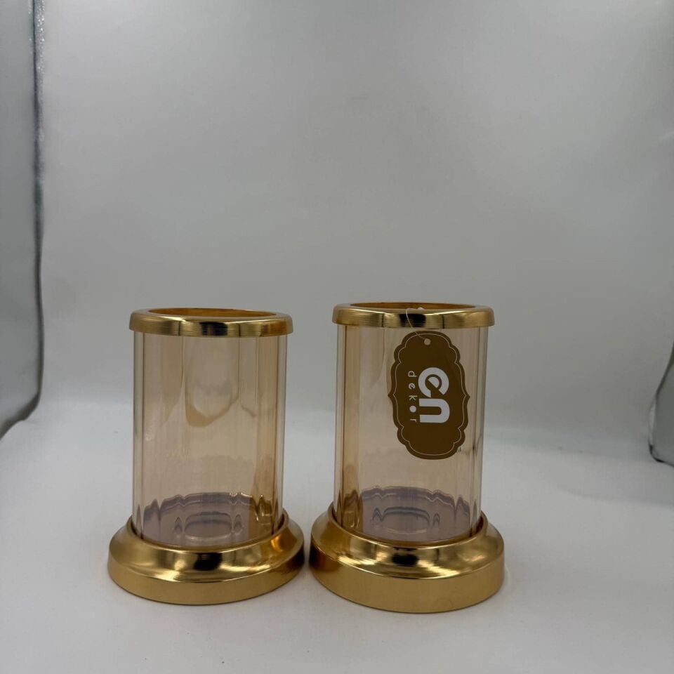 2’Lİ GOLD CAM MUMLUK