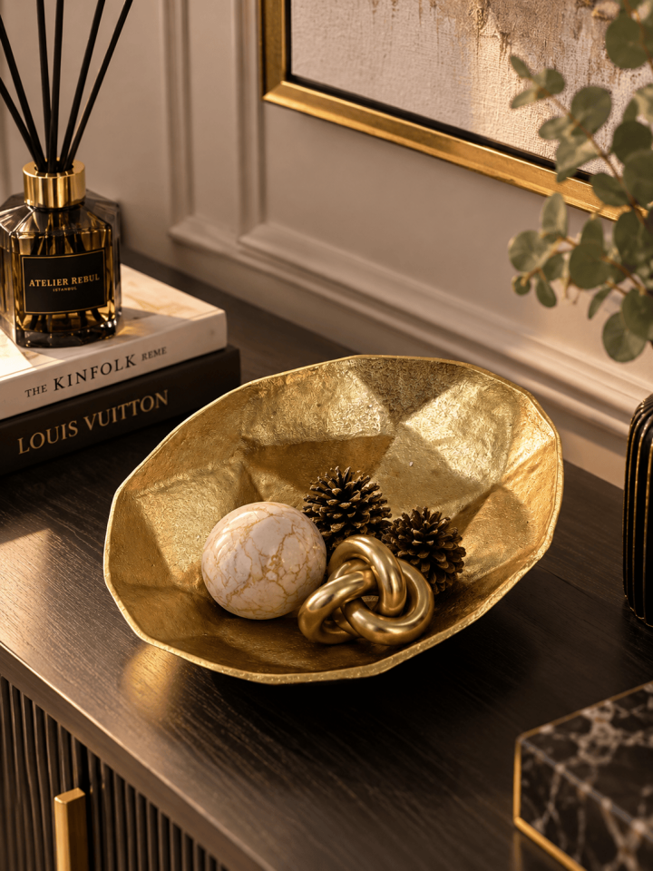 BÜYÜK GOLD DÖKÜM DEKORATİF KASE