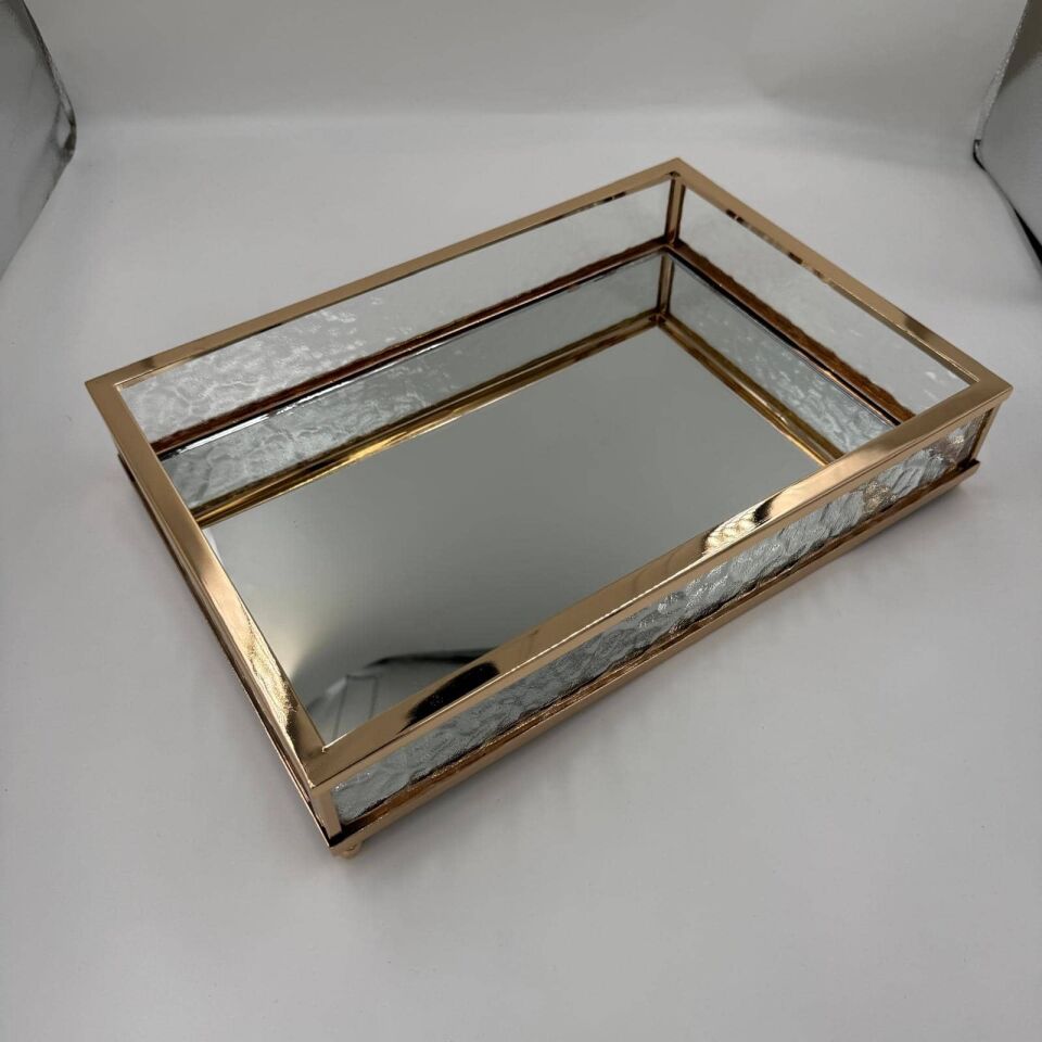 ROSE GOLD AYNALI DEKORATİF TEPSİ