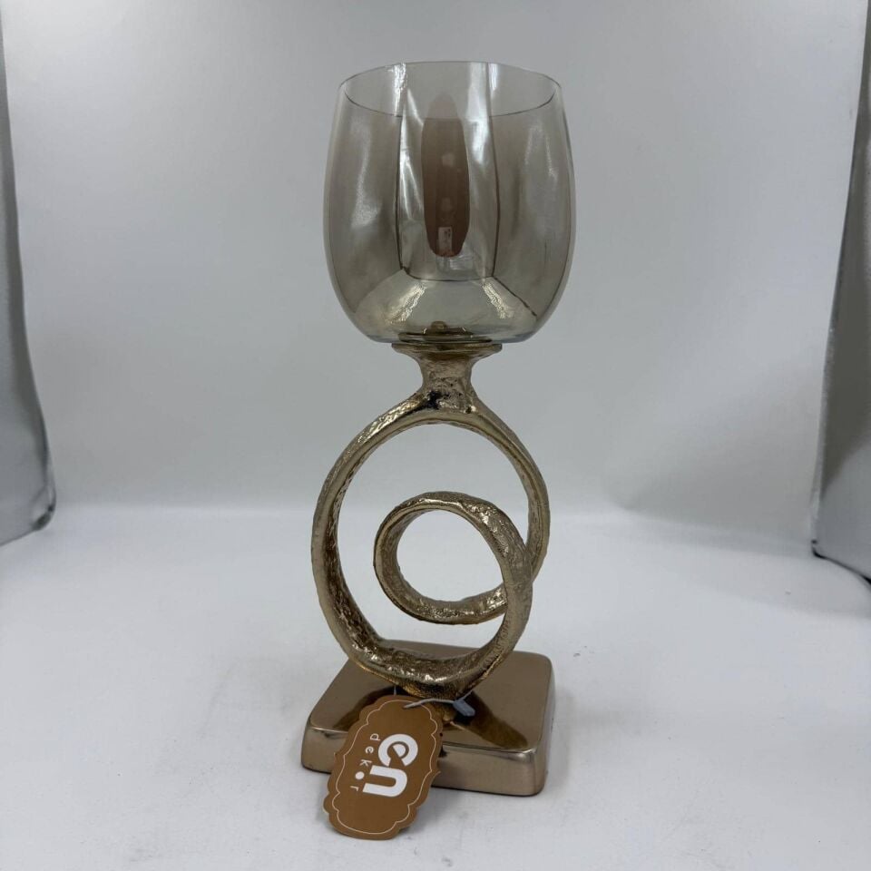 GOLD HALKALI DÖKÜM CAM MUMLUK