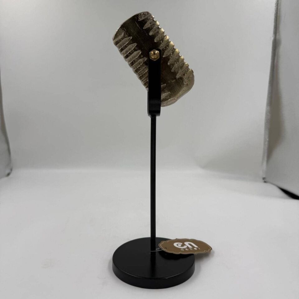GOLD MİKROFON DEKORATİF OBJE