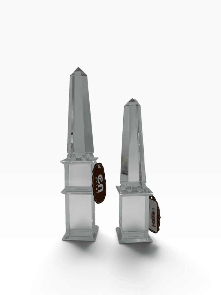 2’Lİ KRİSTAL DİKİLİTAŞ DEKORATİF OBJE
