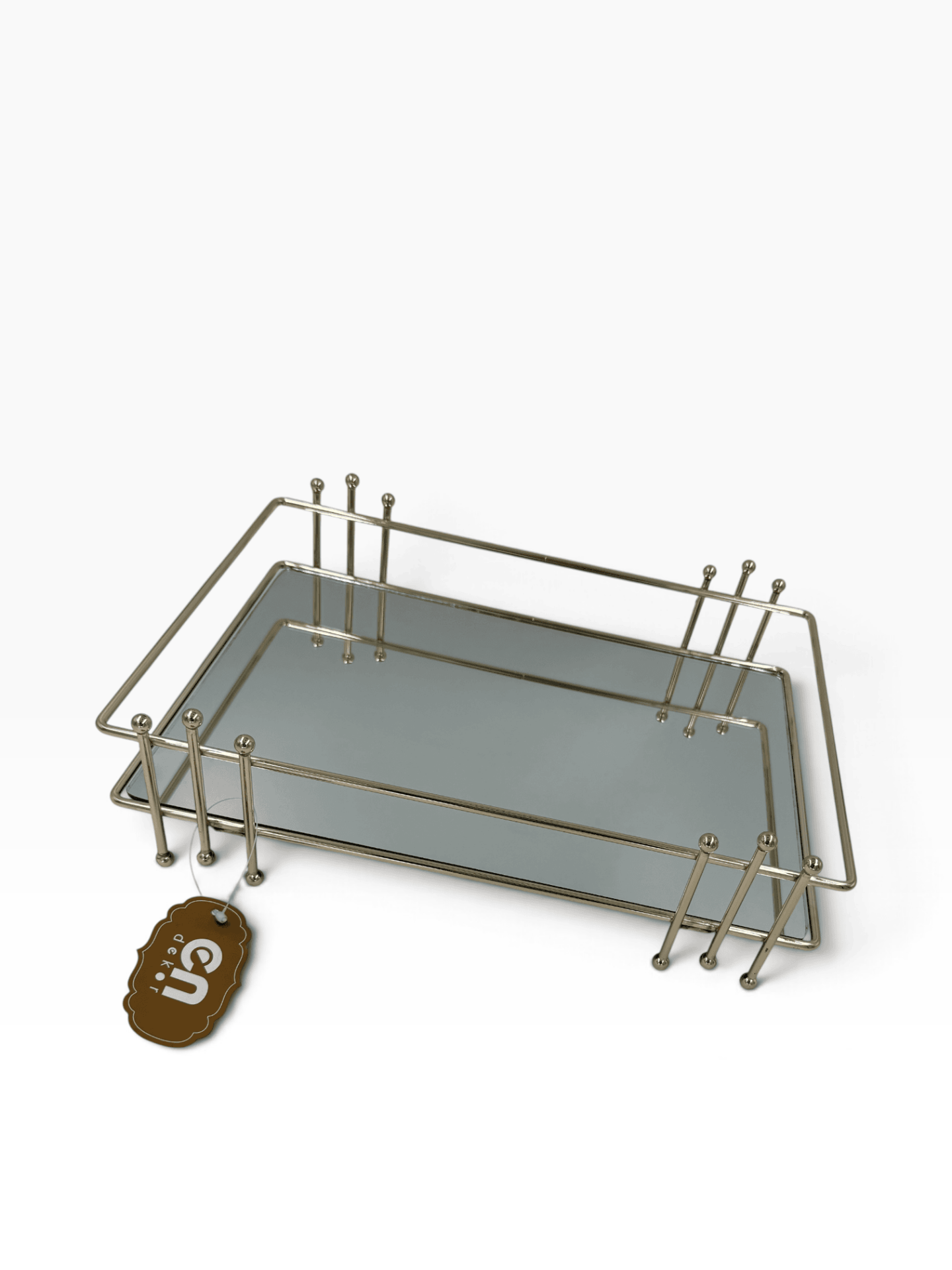 GOLD METAL DEKORATİF TEPSİ