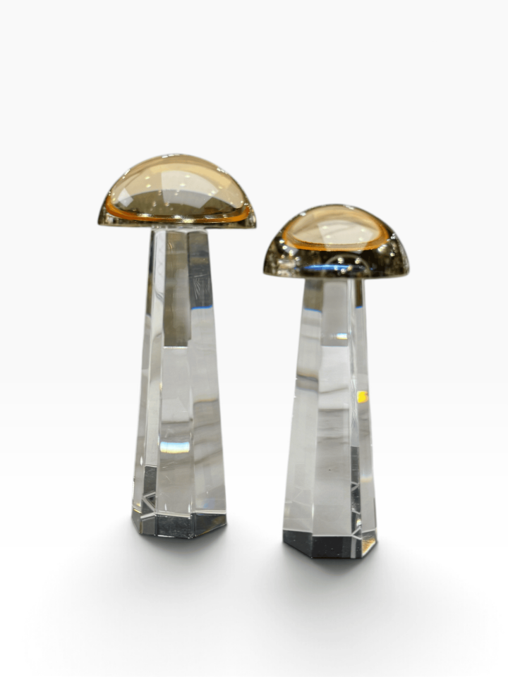 2’Lİ AMBER KRİSTAL MANTAR OBJE