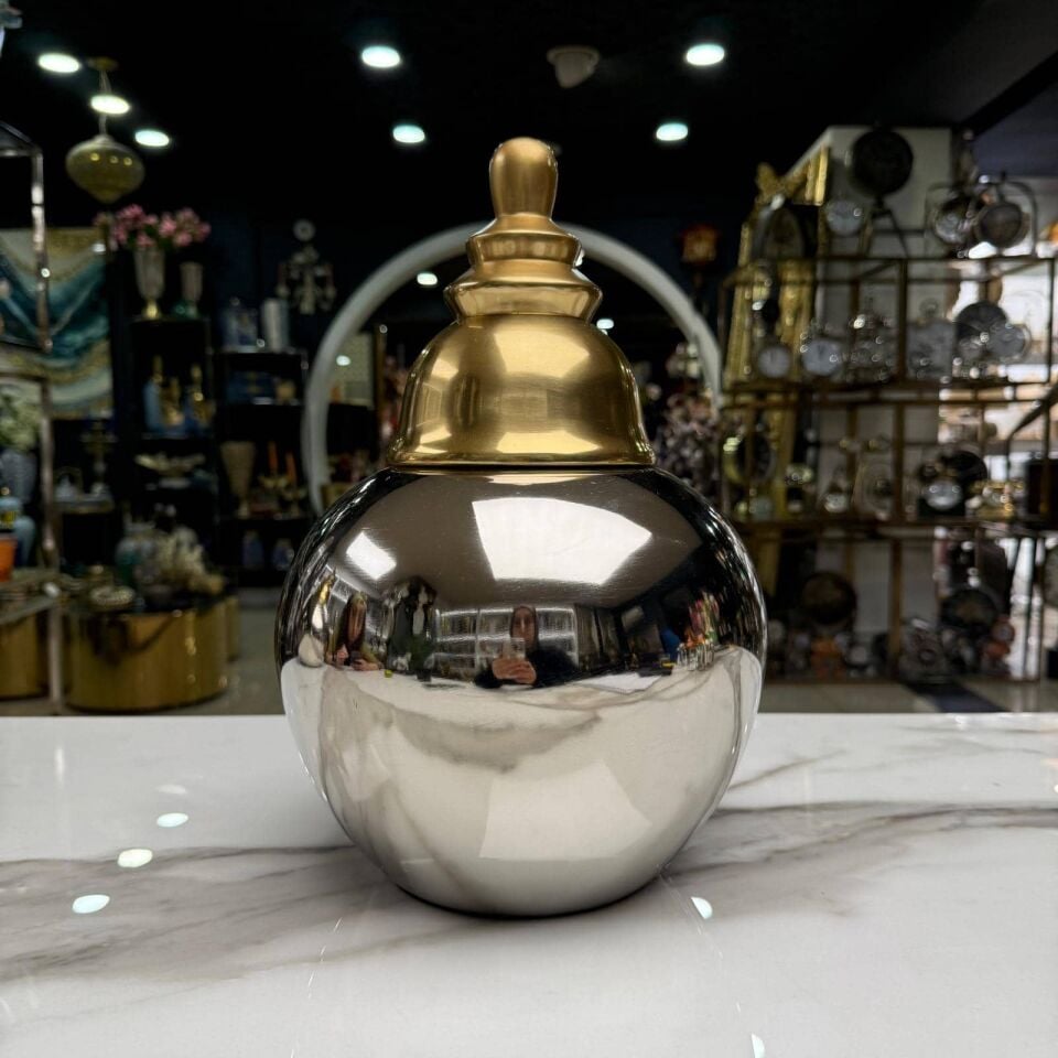 KÜÇÜK GOLD SİLVER DÖKÜM KAPAKLI OBJE