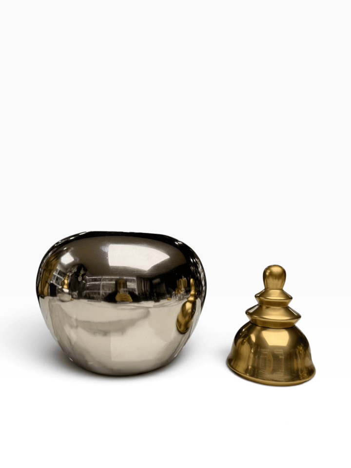 BÜYÜK GOLD SİLVER DÖKÜM KAPAKLI OBJE