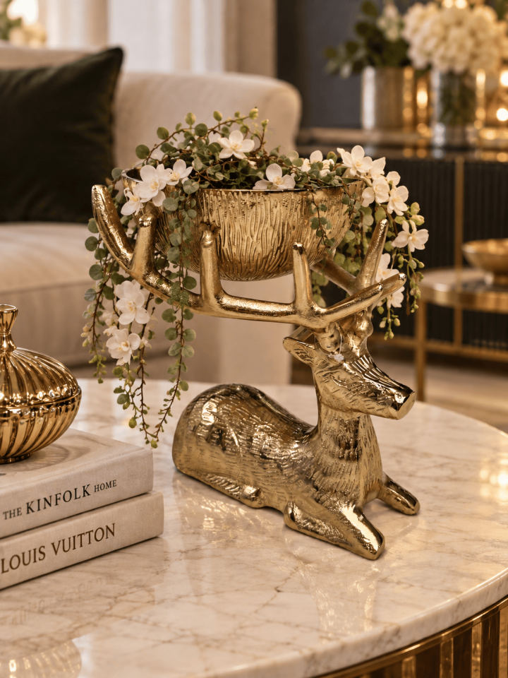 GOLD GEYİK FİGÜRLÜ DEKORATİF SUNUMLUK