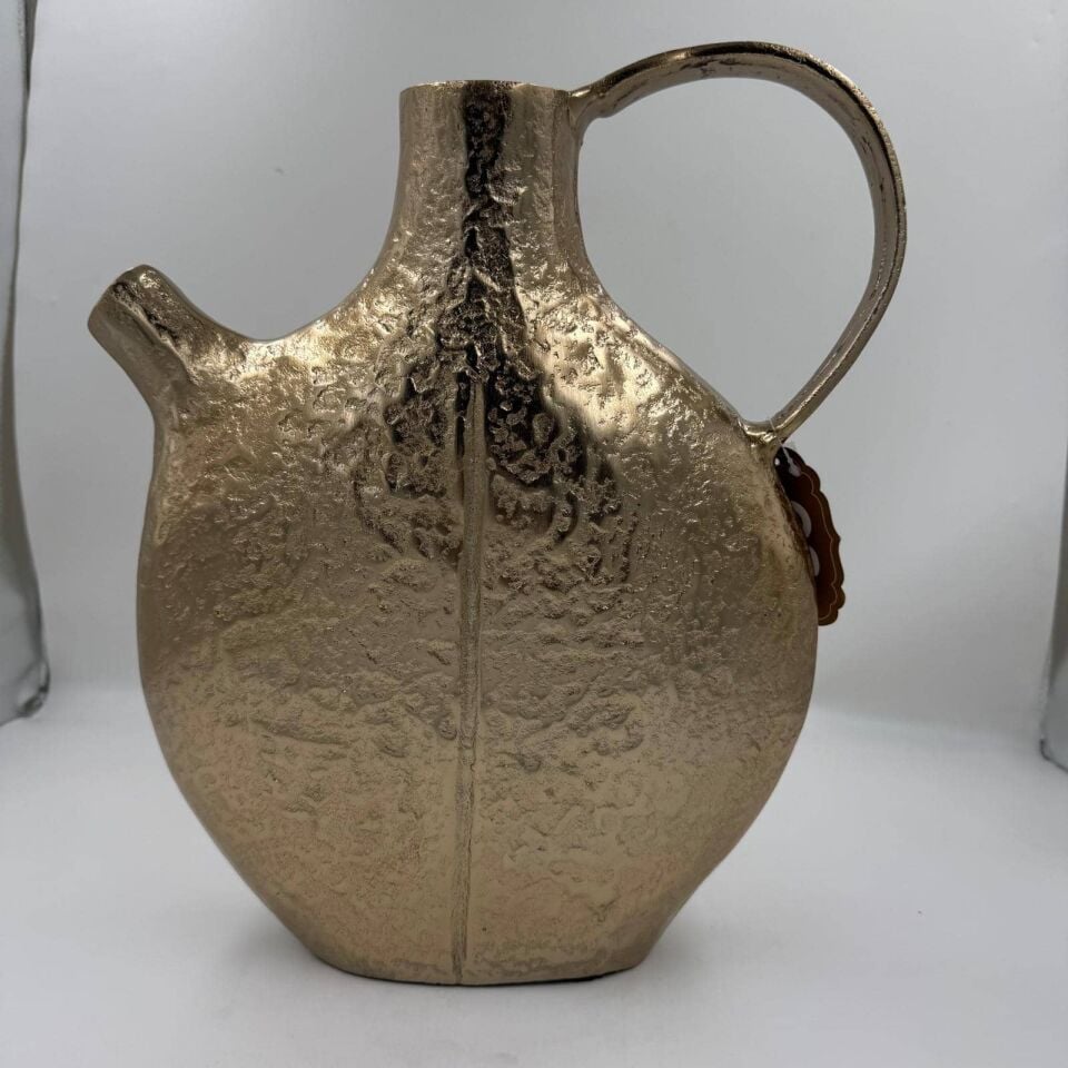 GOLD ESKİTME DÖKÜM DEKORATİF SÜRAHİ VAZO