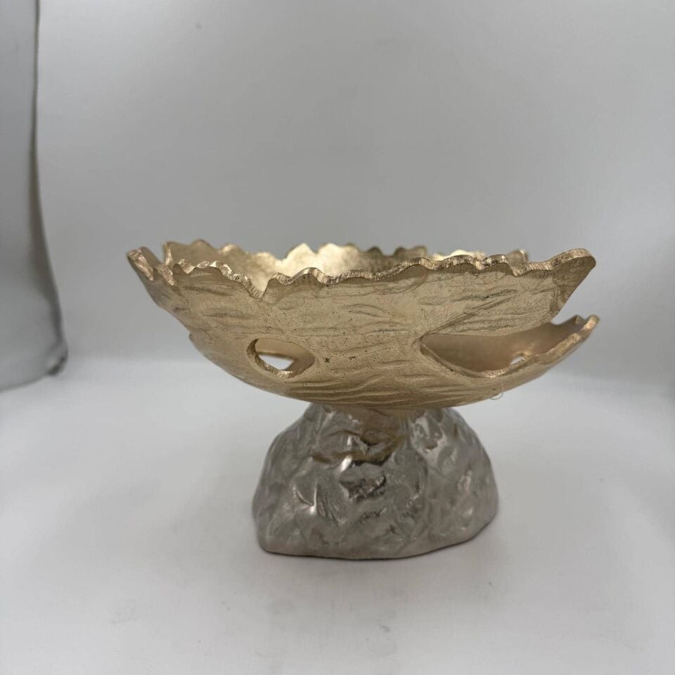 GOLD GÜMÜŞ AYAKLI KÜÇÜK DEKORATİF SUNUMLUK