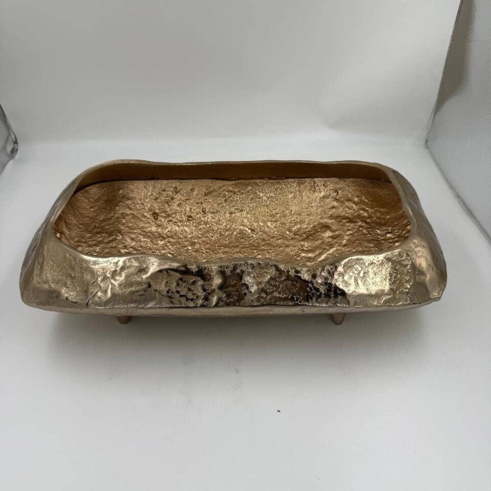 ANTİK GOLD DİKDÖRTGEN DEKORATİF ÇİÇEKLİK