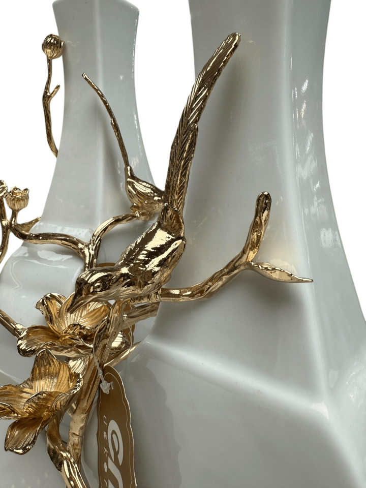 İKİLİ DEKORATİF KUŞLU VAZO