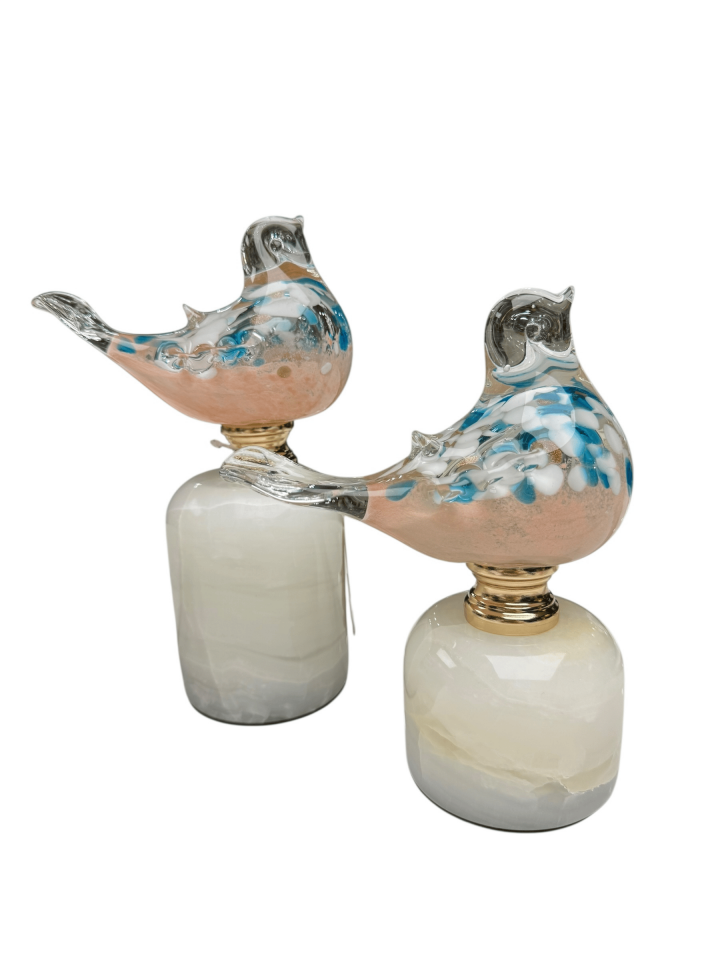 2Lİ MERMER CAM KUŞ DEKOR