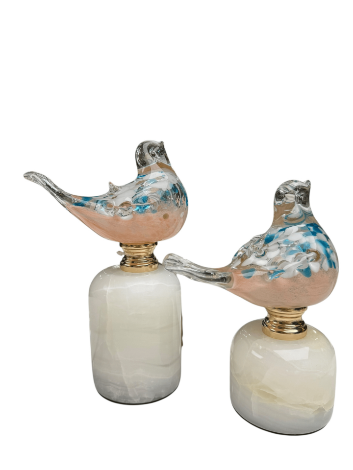 2Lİ MERMER CAM KUŞ DEKOR