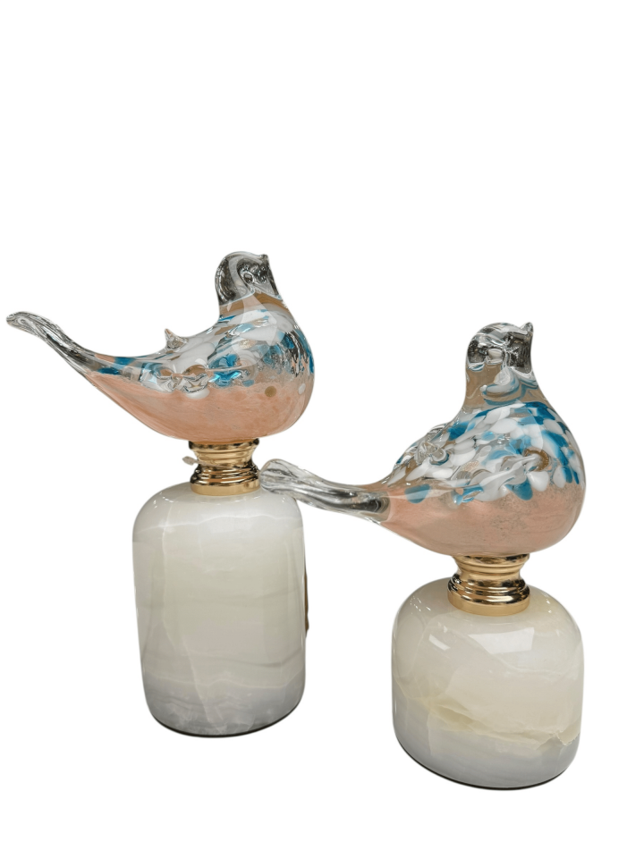 2Lİ MERMER CAM KUŞ DEKOR