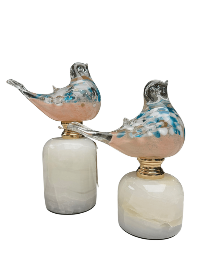 2Lİ MERMER CAM KUŞ DEKOR