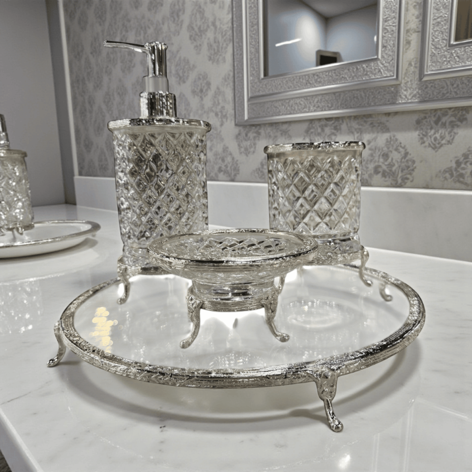 GÜMÜŞ BANYO SETİ 4 PARÇA