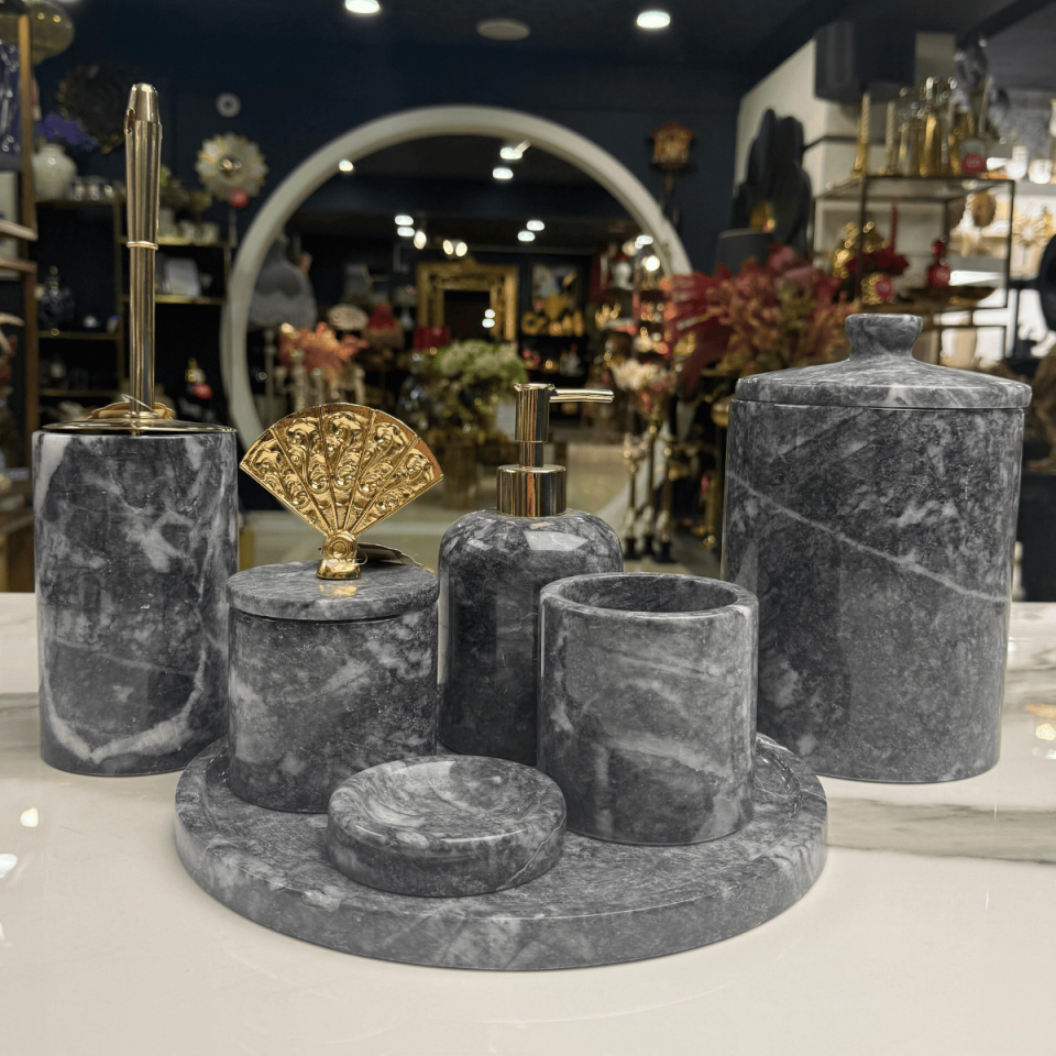 BURSA SİYAHI BANYO SETİ 7 PARÇA