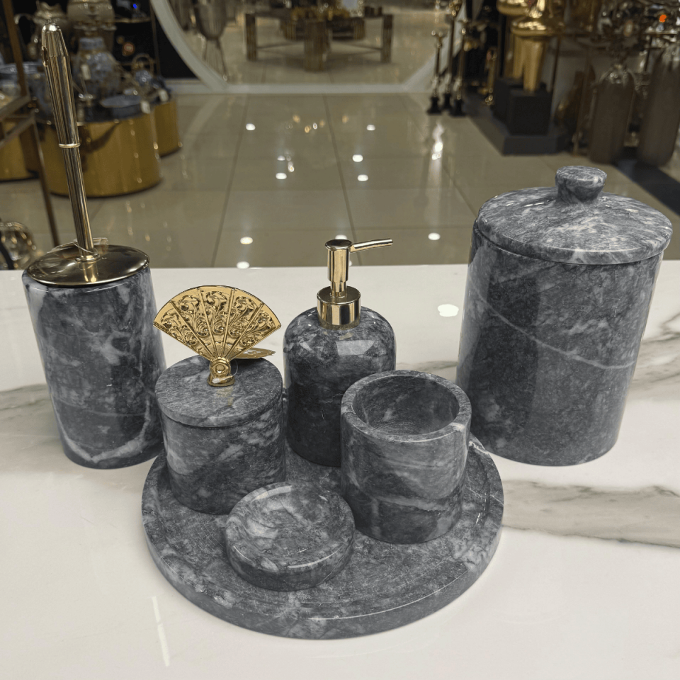 BURSA SİYAHI BANYO SETİ 7 PARÇA