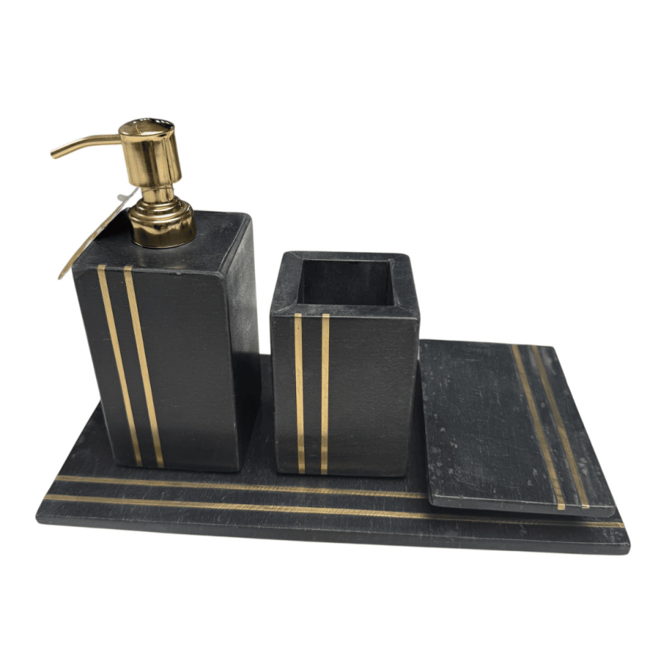 İTHAL BANYO SETİ SİYAH 4 PARÇA