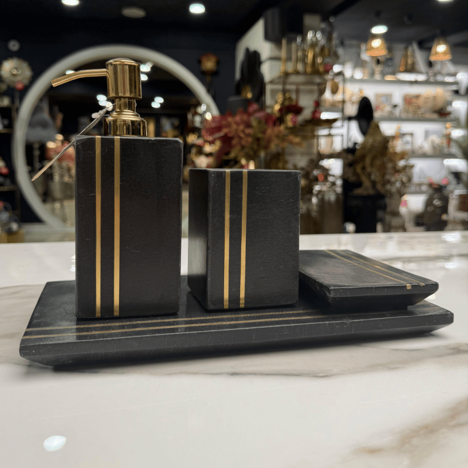 İTHAL BANYO SETİ SİYAH 4 PARÇA