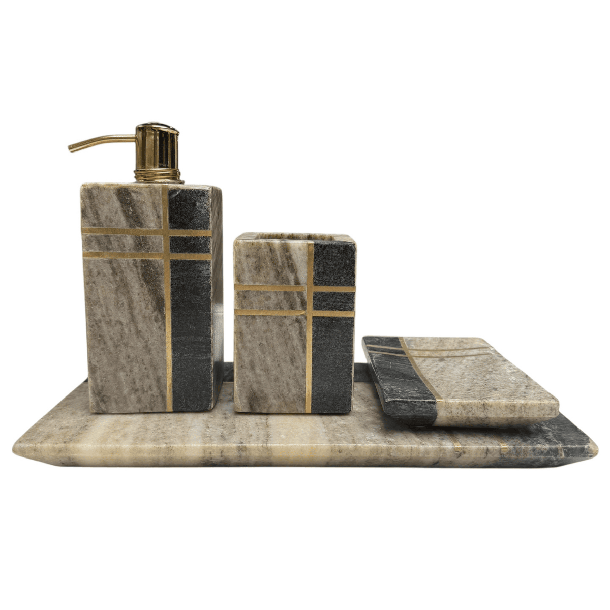 İTHAL BANYO SETİ BEJ GOLD 4 PARÇA