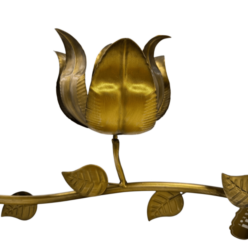 METAL ÇİÇEK 3LÜ ŞAMDAN