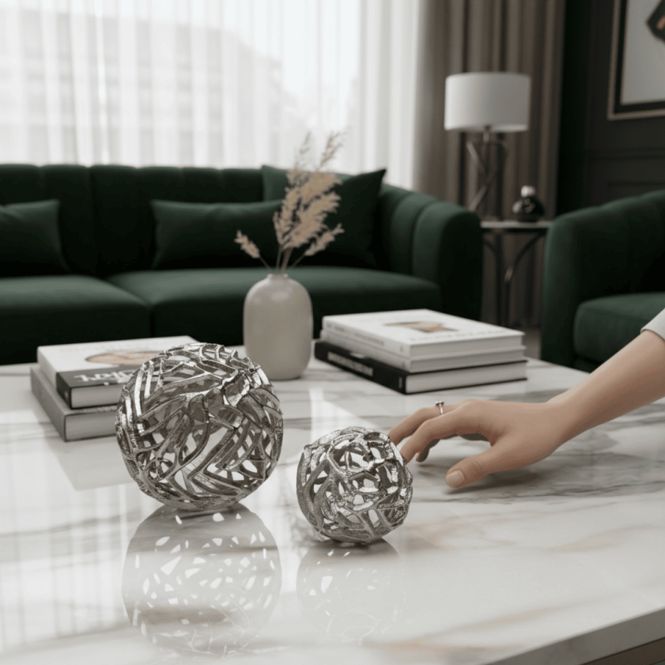 TOP DEKOR 2Lİ DÖKÜM SET GÜMÜŞ