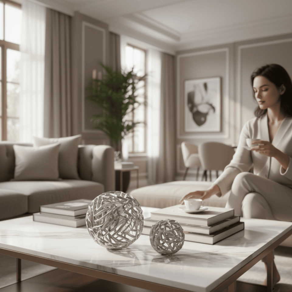 TOP DEKOR 2Lİ DÖKÜM SET GÜMÜŞ