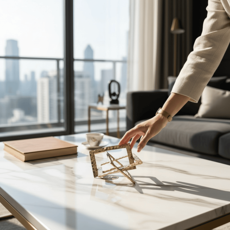 GEOMETRİK GOLD DÖKÜM OBJE