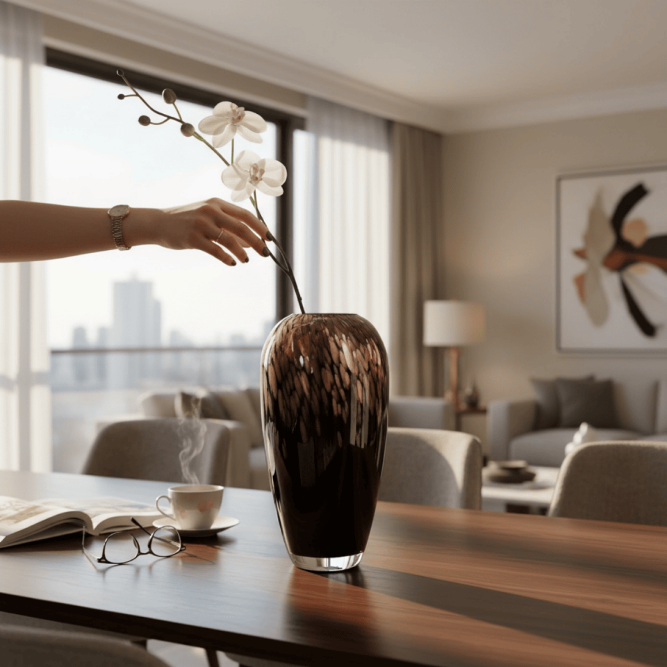 LEOPAR DESEN ROSE VAZO ORTA BOY