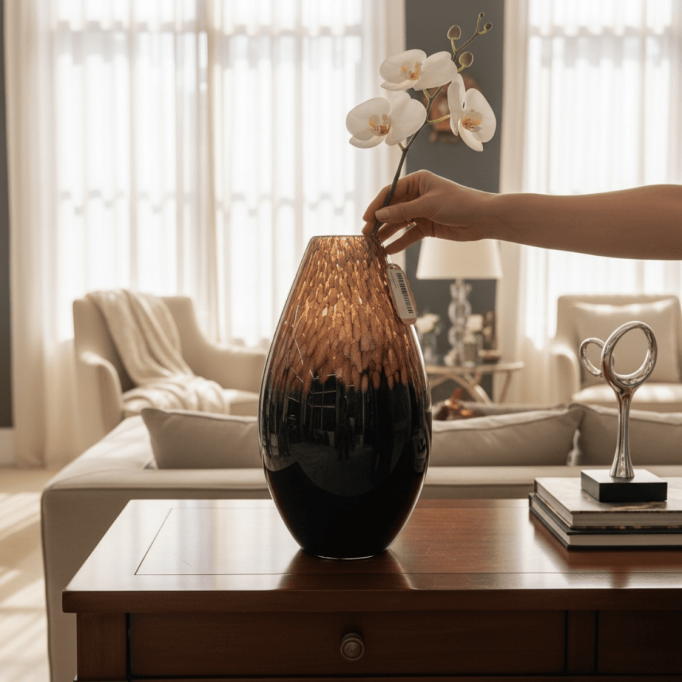 LEOPAR DESEN ROSE VAZO BÜYÜK