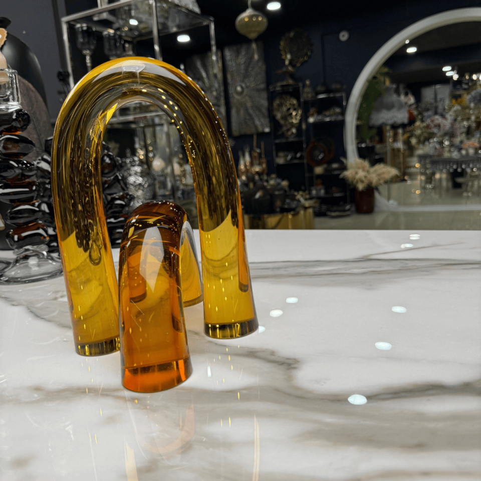 TURUNCU 2Lİ CAM KEMER OBJE