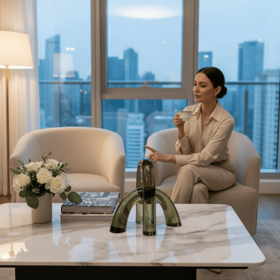 YEŞİL 2Lİ CAM KEMER OBJE