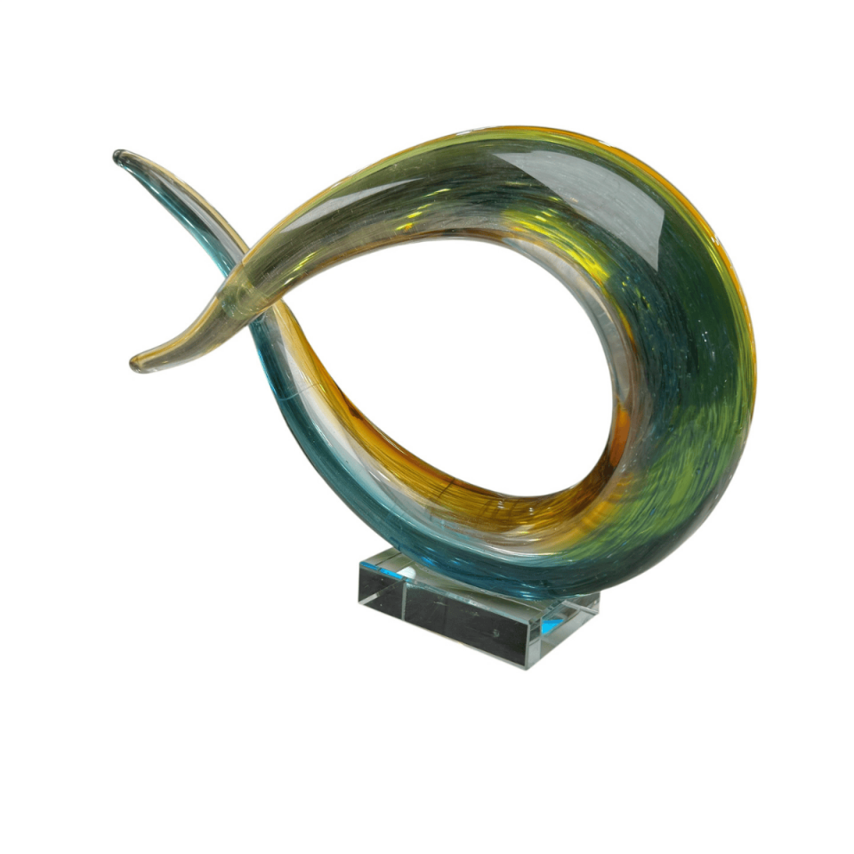 SOYUT CAM OBJE YEŞİL MAVİ